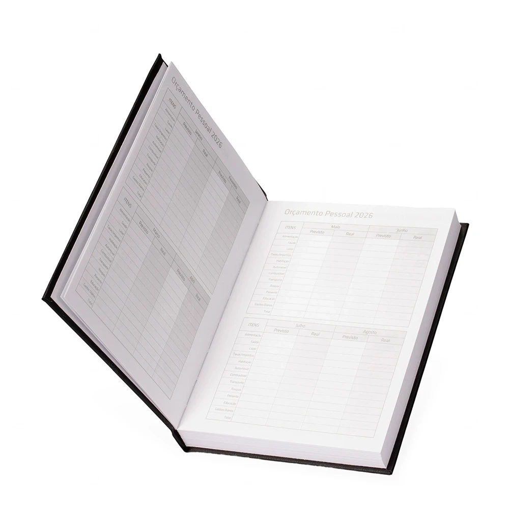 Agenda 2026 Capa Dura em Cromato Personalizada - 17 x 12,4 cm 