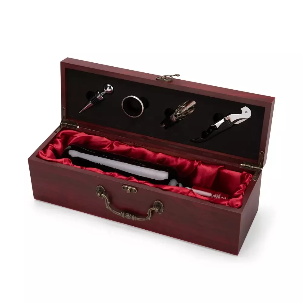 Kit Vinho 4 Peças com Estojo Personalizado Vinho