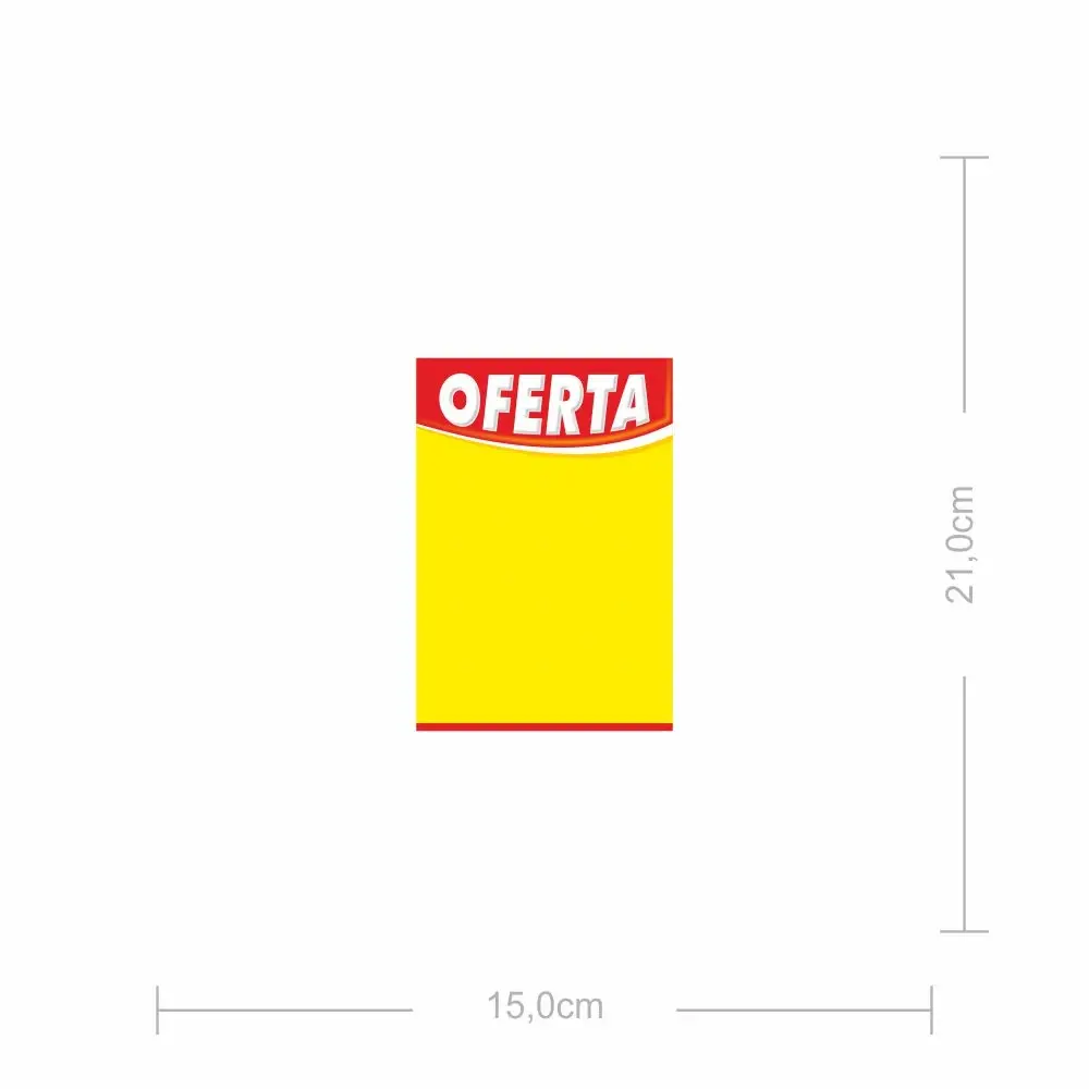 Cartaz Oferta Preço P - 15x21cm - 100 unidades 
