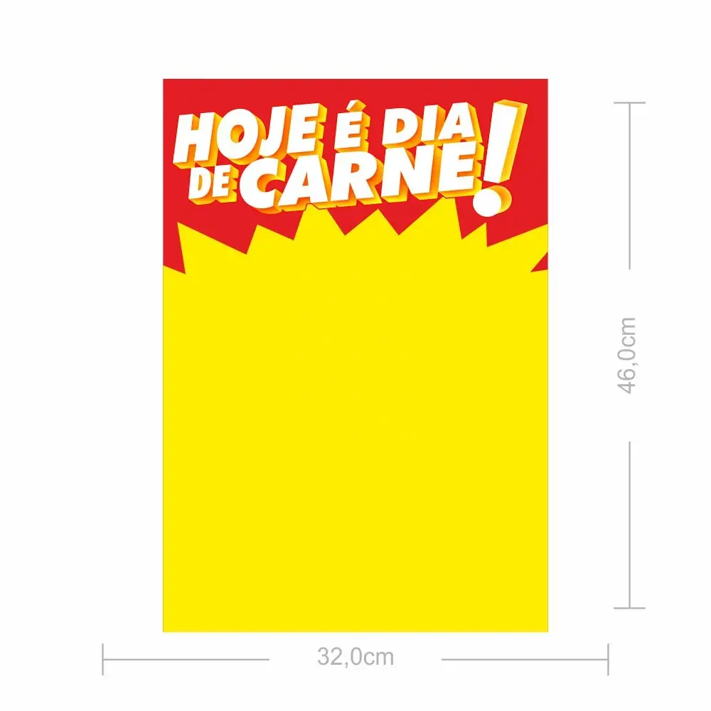 Cartaz Dia de Carne G - 46x32cm - 100 Unidades 