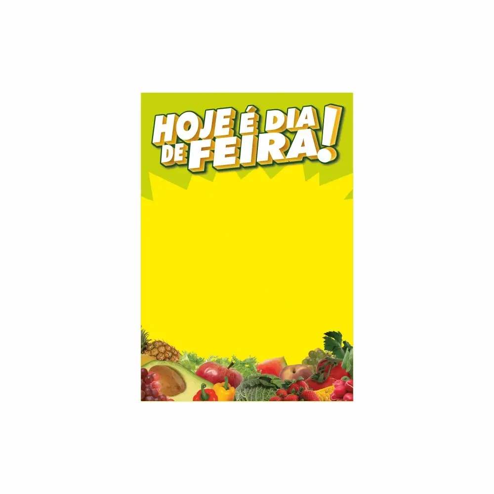 Cartaz Dia de Feira Médio - 32x22cm - 100 Unidades 