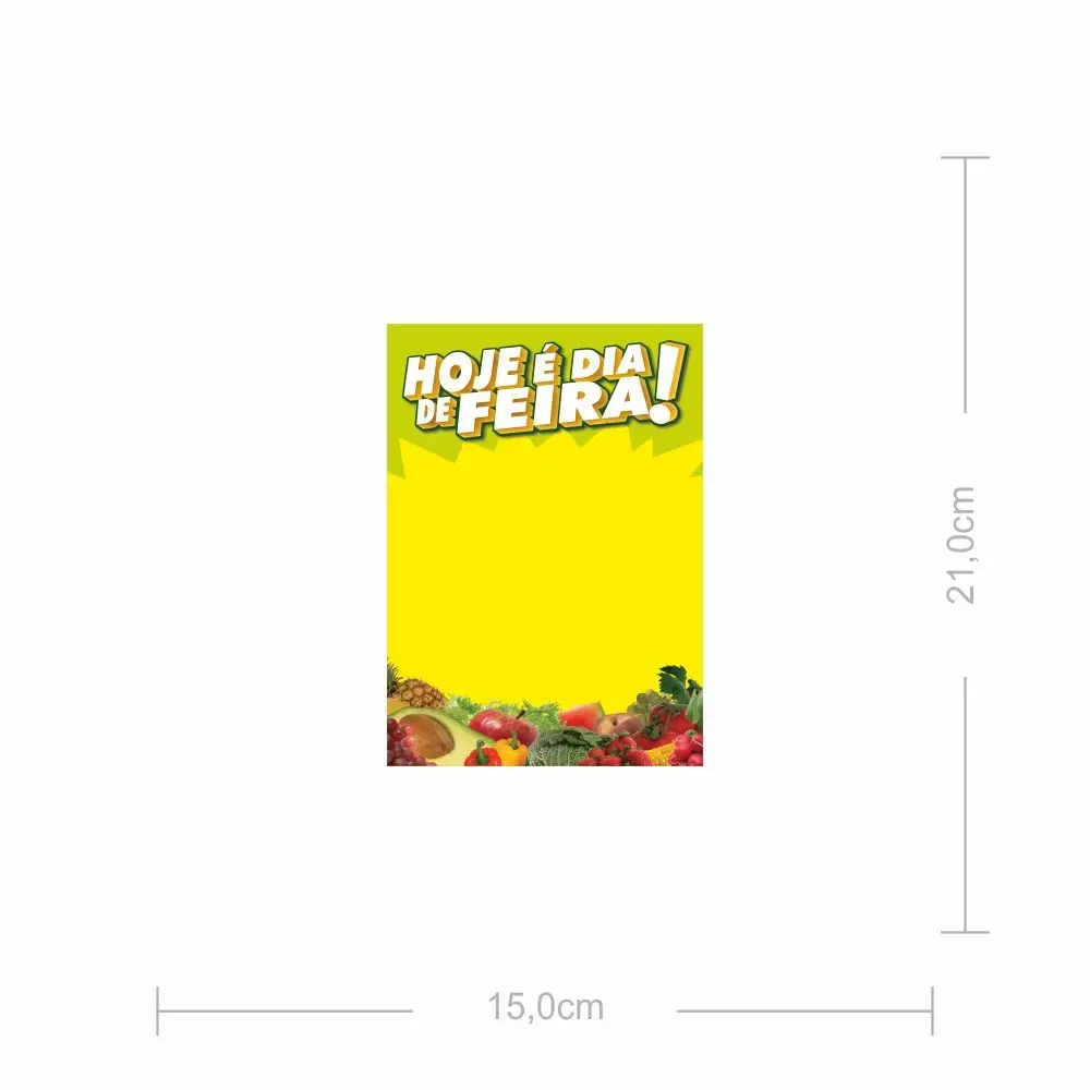 Cartaz Dia de Feira Pequeno - 15x21cm - 100 Unidades 
