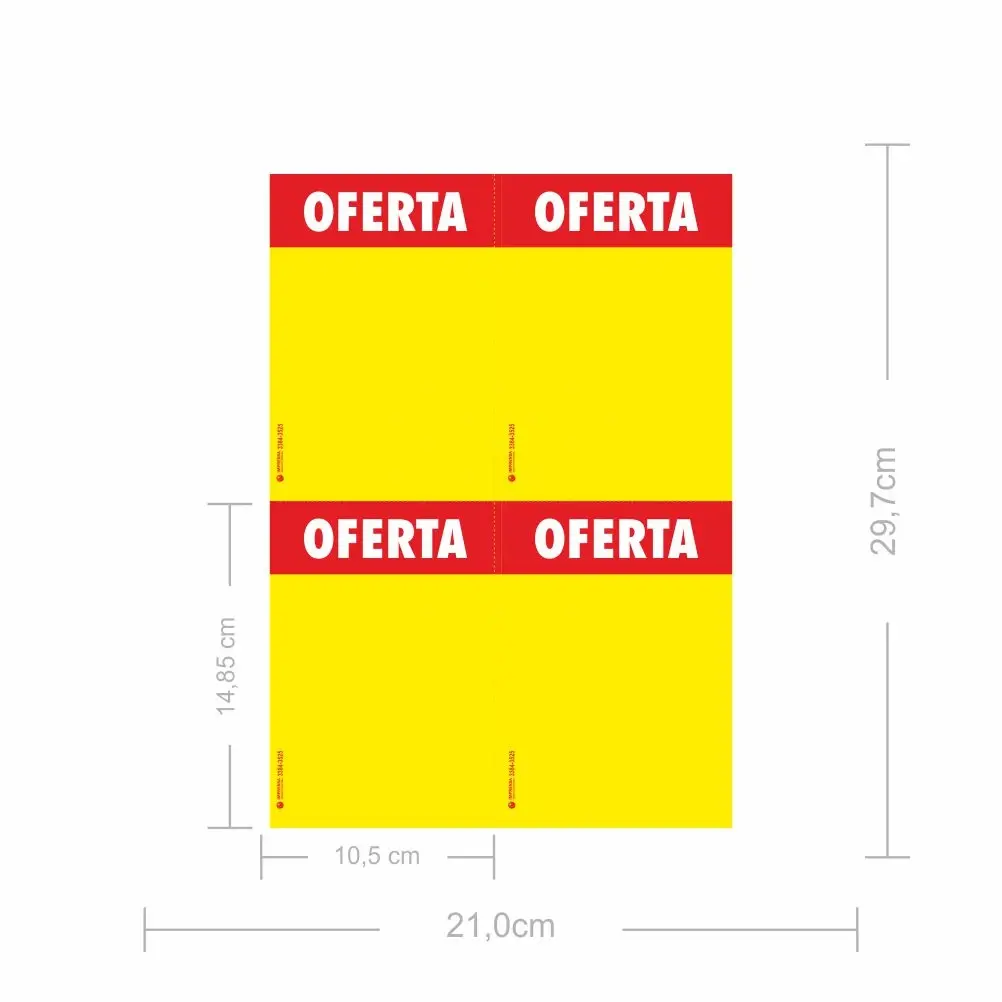 Cartaz para Impressora A4 com Serrilha/4 Cartazes10x15cm – 500 un 